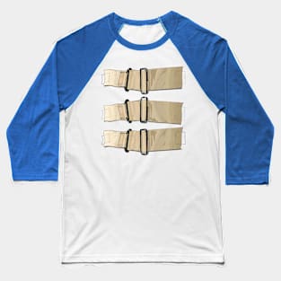 Khaki fastening straps Baseball T-Shirt